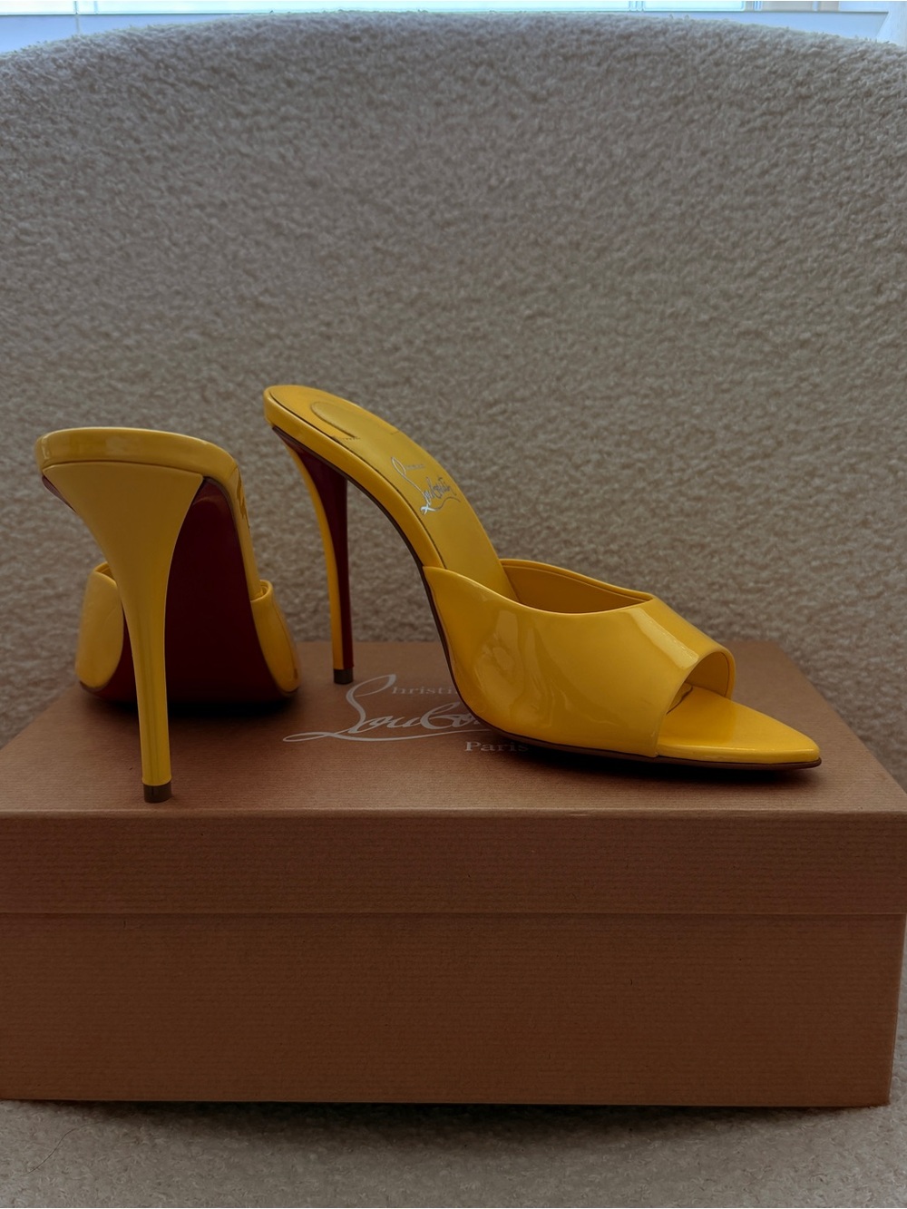 Brand New Christian Louboutin Yellow Miss Z Mule 100